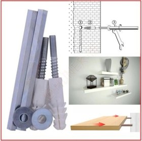 Resim ESBH Gizli Raf Tutucu 10 mm 10 cm Raf Taşıyıcı Duvar Tipi 2 Adet 