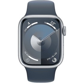 Resim Apple Watch Series 9 GPS + Cellular MRHV3TU/A 41 mm Gümüş Rengi Alüminyum Kasa ve Fırtına Mavisi Spor Kor 