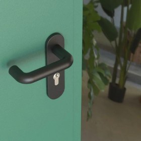 Resim Gömme Kilitli Panik Bara Uygun HFT66M Modeli Siyah Yangın Kapısı Dış Kolu 