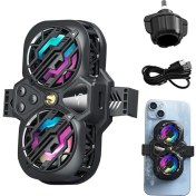 Resim K11 Ultra Güçlü Aluminyum Telefon Soğutucu Radyatör Kablolu Rgb Fan 3 Modlu Göstergeli 