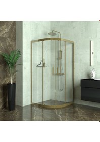 Resim Tekno Duş Bronze Orion 6mm Şeffaf Cam Oval Duşakabin Şeffaf 