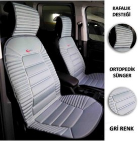 Resim Aksefuar Lazer Mercedes Vito ile Uyumlu Lüks Oto Koltuk Minderi Ortopedik 2’li Set (GRİ) 