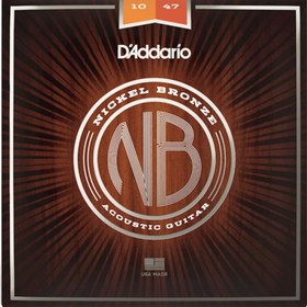 Resim D'Addario NB1047 Nickel Bronze Akustik Gitar Teli - Extra Light (10-47) 