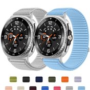 Resim Samsung Galaxy Uyumlu Watch8/8 Klasik Xdfind Dokuma Naylon Cırt Cırt Saat Bandı Gri 
