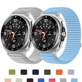 Resim Samsung Galaxy Uyumlu Watch8/8 Klasik Xdfind Dokuma Naylon Cırt Cırt Saat Bandı Gri 