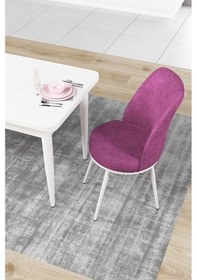 Resim Canisa Concept Nil Serisi 70x110 Sabit Mutfak Masası Takımı Beyaz Masa 2 Mor Sandalye Mor Sandalyeler Beyaz Masa 