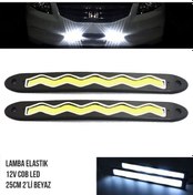 Resim Oto Gündüz Farı Sis Lambası Led Ultra Beyaz Elastik Md1 25cm 2li 