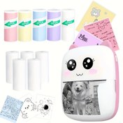 Resim 10 Rulo Kağıtla Taşınabilir Mini Cep Termal Yazıcı, iOS ve Android ile Uyumlu, Notlar, Fişler, Etiketler için Uygun, USB Şarj, Kablosuz Bağlantı, Ev, Ofis, Çalışma için Uygun 