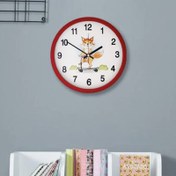 Resim Galaxy Tilki Desen Çocuk Odası Duvar Saati - Kırmızı - 30 cm 