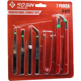 Resim efmues Profesyonel cımbız seti elektronikçi cımbız seti 7 parça sosin s-012 