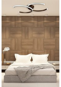 Resim Duru Kahverengi Salon Mutfak Hol Beyaz Led 2 Li Avize Kahve Rengi 