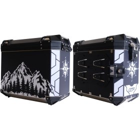 Resim GP KOMPOZİT DSN04 Universal 40 lt x 2 Desenli Alüminyum Motosiklet Yan Çanta Seti 