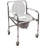 Resim Tekerlekli Banyo Tuvalet Sandalyesi 