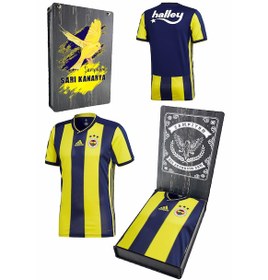 Resim Fenerbahçe Orijinal Çubuklu Forma Kişiye Özel Forma Özel Tasarım Ahşap Kutulu 