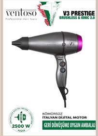 Resim Ventoso V3 Prestige Brushless & Ionic 2.0 2500w Profesyonel Fön Makinesi Anatolıan Fuschıa 