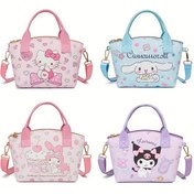 Resim Sanrio Hello Kitty & Cinnamoroll Şirin Çok Amaçlı El Çantası ve Messenger Çanta - Hafif, Dayanıklı, Ayarlanabilir Metal Zincir Askılı, Fermuarlı Kapatma, Pastel Renkler (Parlak Pembe/Açık Mor/Pastel Mavi) Okul, Seyahat, Günlük Kullanım için, Gençlere Özel Aksesuar 