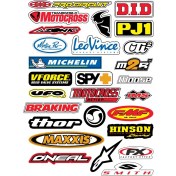 Resim Motosiklet Etiket Sticker Seti Model 5 A4 Boy 