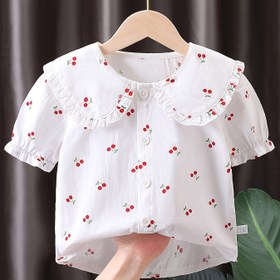 Resim Kız Çocukları için Kısa Kollu İçlik, Yeni İlkbahar/Yaz Bebek Yaka Üstü 