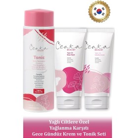 Resim C'enta Beauty Yağlı Ciltler İçin Gece Bakım Kremi 50 ML + Gündüz Kremi 50 ML + Tonik 200 ML 