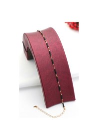Resim Nano Siyah Toplu Zincirli Gümüş Halhal Rose Gold Gümüş 