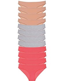 Resim 12 Adet Süper Eko Set Likralı Kadın Slip Külot Ten Gri Fuşya Çok Renkli 