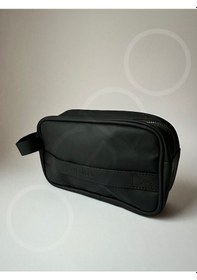 Resim Ogdo - Erkek Siyah Deri Portföy Clutch Ve Günlük El Çantası Siyah 