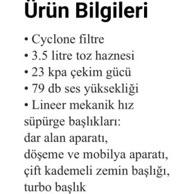 Resim Heifer Tc661toz Torbasız Elektrikli Süpürge 890 W 