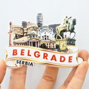 Resim 1 adet Belgrad Sırbistan Manzara Buzdolabı Manyetiği - Sekizgen Melamin, Dayanıklı ve Canlı Seyahat Hatırası, Mutfak veya Ev Dekoru için İdeal, Belgrad Kalesi ve Osmanlı Mimarisi ile, Ev Dekoru Manyetiği | Tarihî Dekor | Dayanıklı Manyetik, Buzdolabı için Manyetikler 