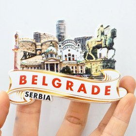Resim 1 adet Belgrad Sırbistan Manzara Buzdolabı Manyetiği - Sekizgen Melamin, Dayanıklı ve Canlı Seyahat Hatırası, Mutfak veya Ev Dekoru için İdeal, Belgrad Kalesi ve Osmanlı Mimarisi ile, Ev Dekoru Manyetiği | Tarihî Dekor | Dayanıklı Manyetik, Buzdolabı için Manyetikler 