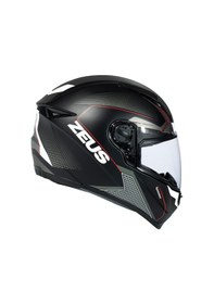 Resim Zeus ZS-811A Al6 Matt Black White Red Kapalı Kask 