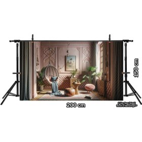 Resim Venspor Vintage ve Zarif Salon Arkaplanı, 200x150cm, Fon, Duvar Örtüsü 