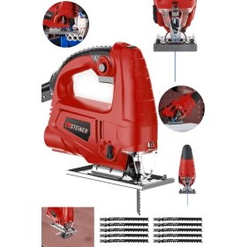 Resim Steiner Alman 4000 W Sjs Metal Şanzıman 6 Kademe Devirli Bakır Sargılı Dekupaj Testere Makinesi + 10 Uç 