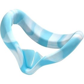 Resim Tongxida Oculus Quest 2 Beyaz Mavi İçin Vr Silikon Göz Kapağı Ter Önleyici Dekontaminasyon Gözlükleri 16x9.8cm 
