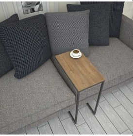 Resim Callen Yan Sehpa & Tekerlekli Servis Sehpası Metal Kafkas Meşe 