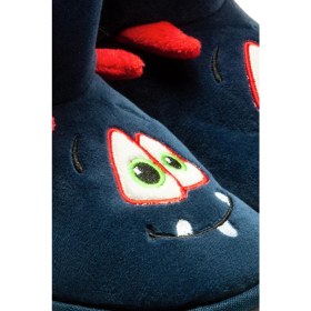 Resim Twigy Hanzel Lacivert Çocuk Panduf Ev Tipi Erkek Çocuk İçin Tekstil Malzeme Konforlu Kullanım 