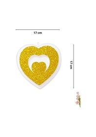 Resim Kalp Sarkıt Strafor Süs, 17 Cm X 4 Adet - Altın 