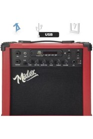Resim AyrStore MGA 25RD Elektro Gitar Amfisi 25 Watt USB Bluetooth Şarjlı 2 Girişli 