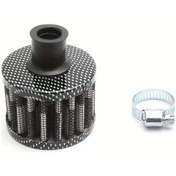 Resim Tongdashop Universal 12mm Karbon Desenli Hava Filtresi Yüksek Akış Alüminyum Gövde Motor Performansı 