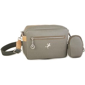 Resim Nas Bag Kadın Çapraz Çanta Mini Cüzdanlı Ayarlanabilir Askılı Yeşil Camel Gofraj Yeşil 