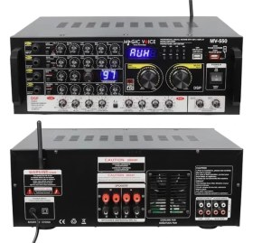 Resim Magicvoice MV-550 2X100 Watt Usb-Sd-Bluetooth- Balans Trafosuz Ses Mixer 