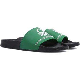 Resim Benetton Siyah - Yeşil Erkek Plaj Terliği BN-1271 