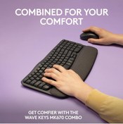Resim logitech Wave Keys MK670 Combo M550 L Kablosuz Ergonomik İngilizce Klavye Mouse Seti Siyah 