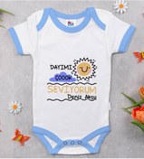 Resim Bitmeyenkartus Bk Kids Kişiye Özel Mavi Bebek Body Zıbın - Model 93 Çok Renkli 