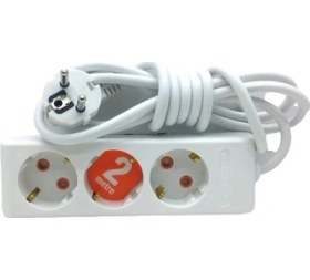 Resim 3lü 2mt.uzatma Kablo Grup Priz 0.7 M 