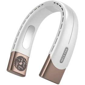 Resim Goldenqian Asılı Boyun Fanı 6000 Mah Taşınabilir Bladeless Usb Şarj Edilebilir Dilsiz Led Dijital Ekran Elektrikli Yaz Hava Soğutucu White 