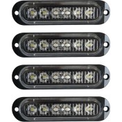 Resim EnigmaticE 4 Adet 6led LED Işık Başlığı Acil Durum Işaret Tehlike Uyarı Işığı Flaş Dikkat Strobe Işık Çubuğu Araba Kamyon 12-24V Beyaz (Yurt Dışından) 