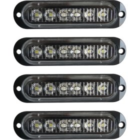 Resim EnigmaticE 4 Adet 6led LED Işık Başlığı Acil Durum Işaret Tehlike Uyarı Işığı Flaş Dikkat Strobe Işık Çubuğu Araba Kamyon 12-24V Beyaz (Yurt Dışından) 