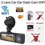 Resim App Wıfı 3 K Araç Kamerası Araba İçin 1080 P Video Kaydedici Dashcam Araba Dvr'ı X465-wıfı-2cam-32g 