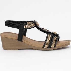 Resim Guja 25y145-4 Kadın Dolgu Topuk Sandalet Siyah Siyah 