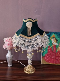 Resim Armubu - İki Adet Kadife Kaplı El Yapımı ABAJUR 